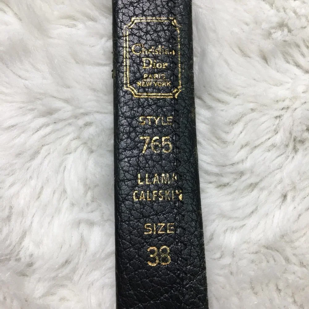 Dior Vintage Women’s Black Leather Belt Size 38